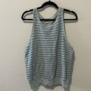 HARDTAIL Blue/Light Blue Striped Racerback Tank, Size S